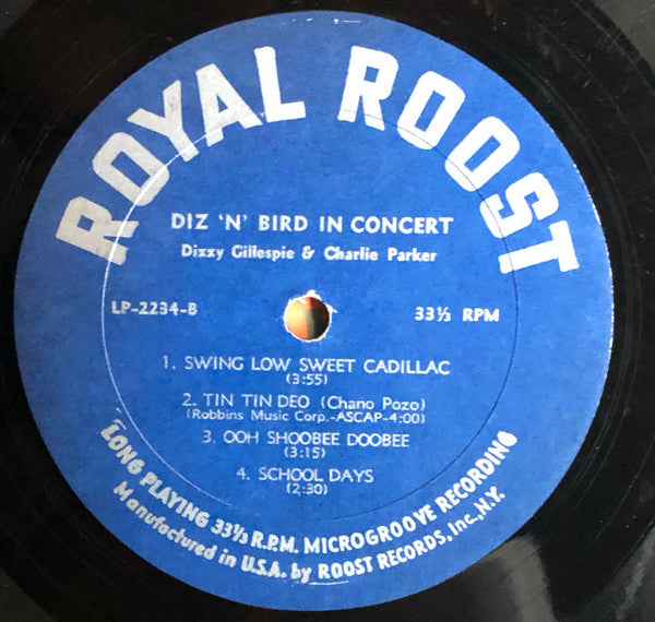 Dizzy Gillespie & Charlie Parker : Diz 'N' Bird In Concert (LP, Comp, Mono, RE)