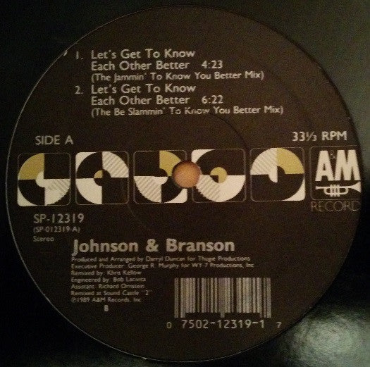 Johnson & Branson : Let's Get To Know Each Other Better (12")