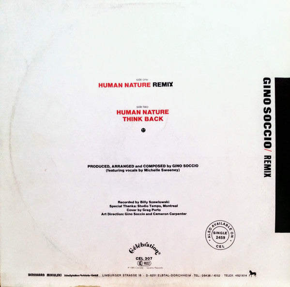 Gino Soccio : Human Nature (12")