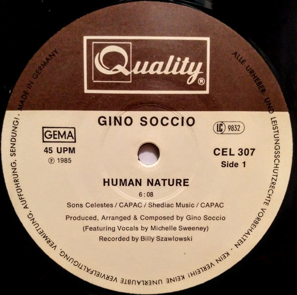 Gino Soccio : Human Nature (12")