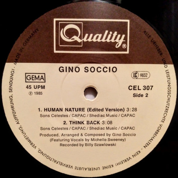 Gino Soccio : Human Nature (12")