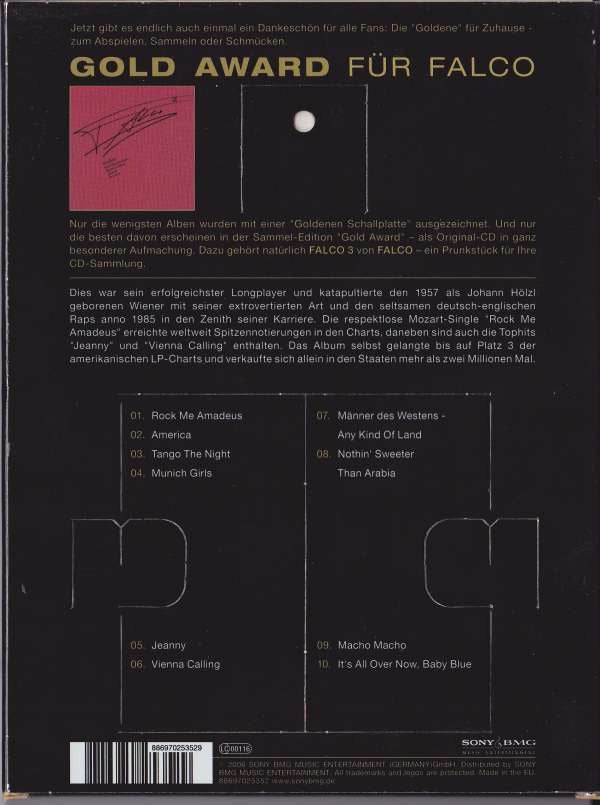 Falco : Falco 3 (CD, Album, RE, Gol)