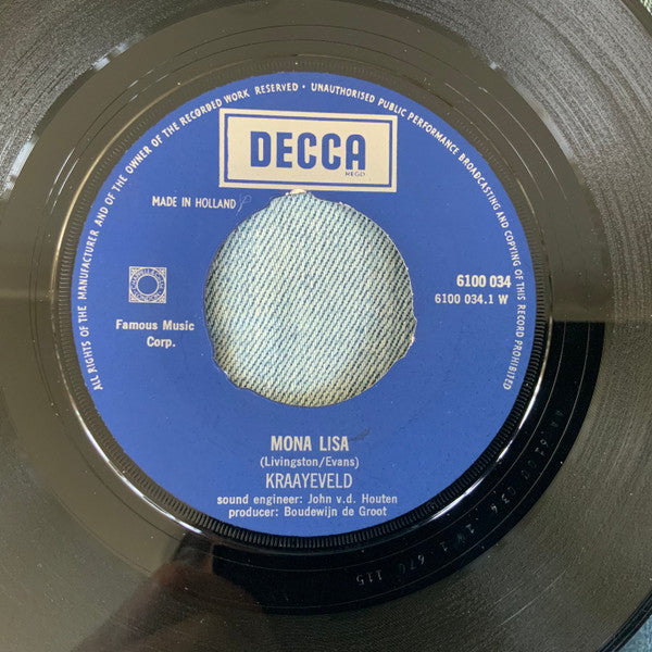Kraaijeveld : Mona Lisa (7", Single)