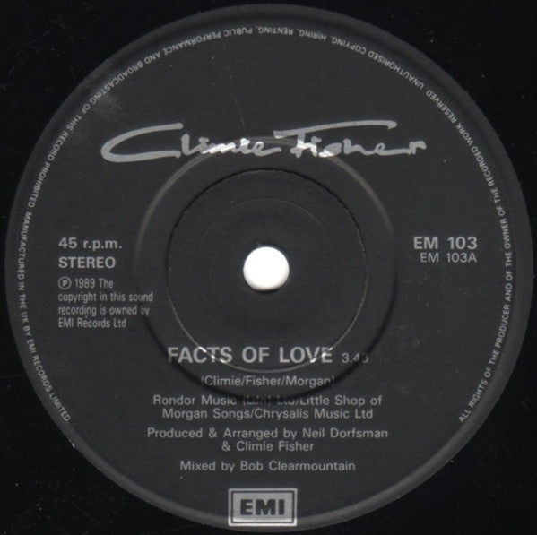 Climie Fisher : Facts Of Love (7", Single)