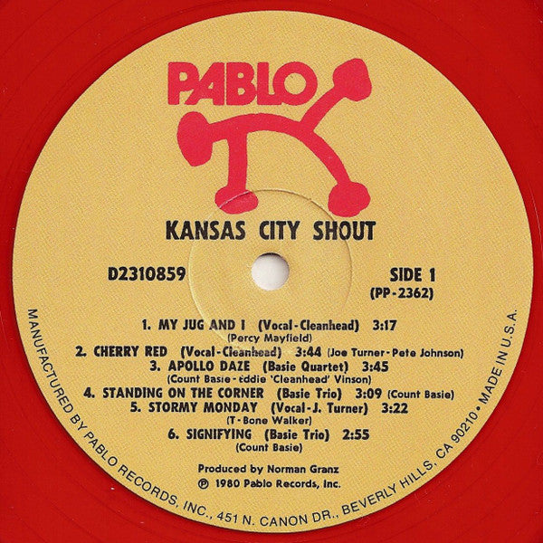 Count Basie, Joe Turner*, Eddie "CleanHead" Vinson : Kansas City Shout (LP, Album, Red)