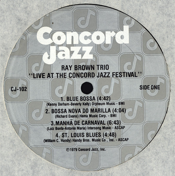 Ray Brown Trio With Special Guest Ernestine Anderson : Live At The Concord Jazz Festival 1979 (LP, Album)