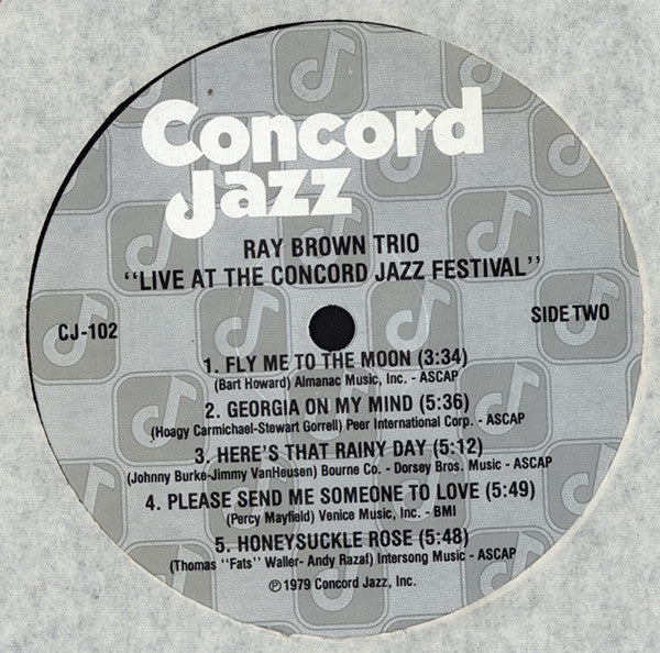 Ray Brown Trio With Special Guest Ernestine Anderson : Live At The Concord Jazz Festival 1979 (LP, Album)
