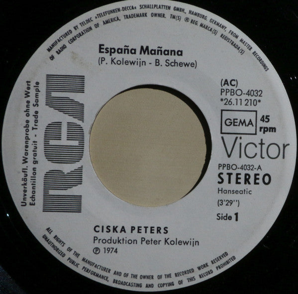 Ciska Peters : España Mañana (7", Single, Promo)