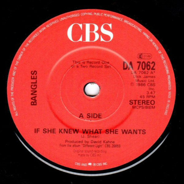Bangles : If She Knew What She Wants (2x7", Single, Ltd)