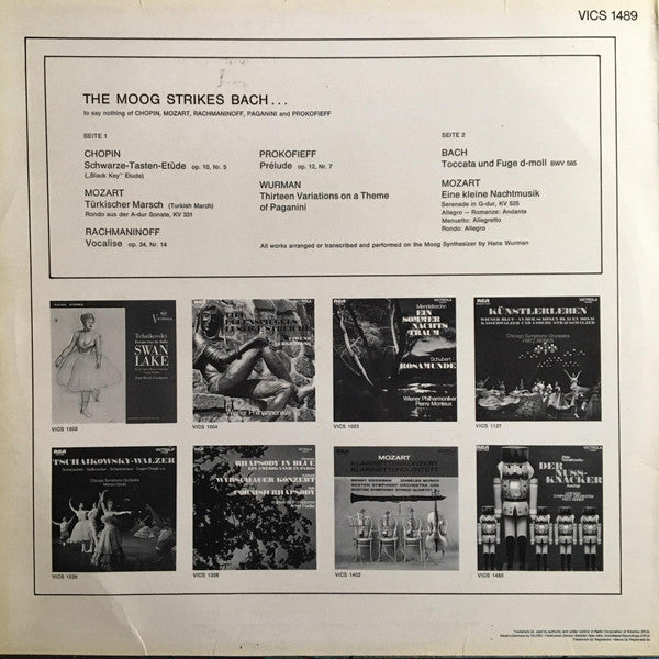 Hans Wurman : The Moog Strikes Bach... (LP, Album)