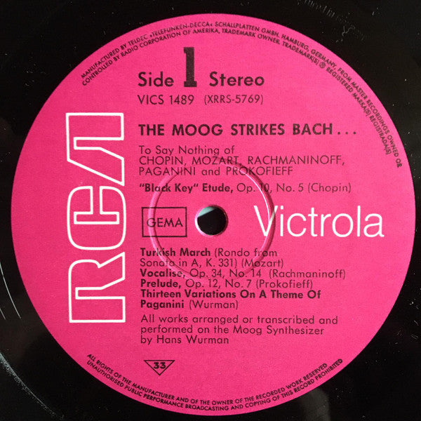 Hans Wurman : The Moog Strikes Bach... (LP, Album)