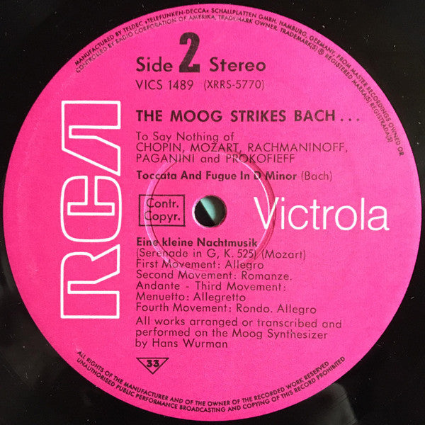 Hans Wurman : The Moog Strikes Bach... (LP, Album)