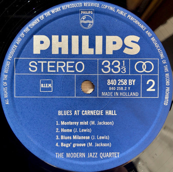 The Modern Jazz Quartet : Blues At Carnegie Hall (LP)