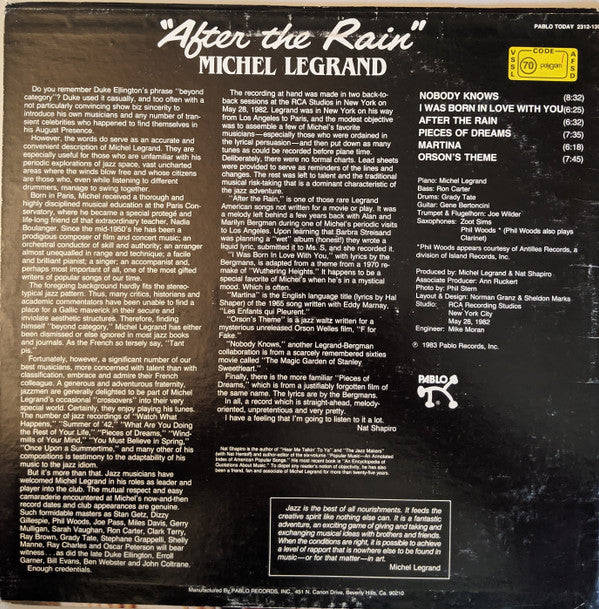 Michel Legrand : After The Rain (LP, Album)