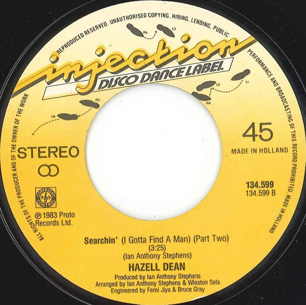 Hazell Dean : Searchin' (I Gotta Find A Man) (7", Single)