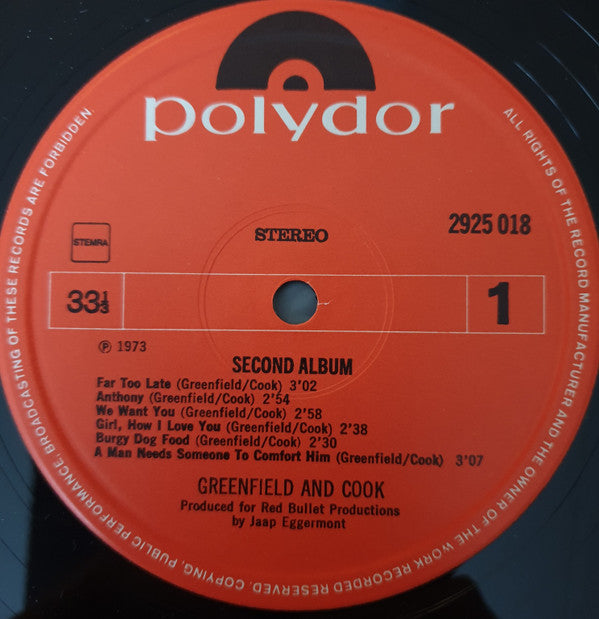 Greenfield & Cook : Second Album (LP, Album)