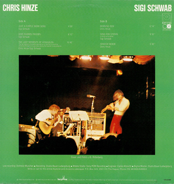 Chris Hinze, Siegfried Schwab : Backstage (LP, Album)