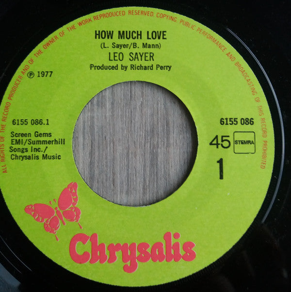 Leo Sayer : How Much Love (7")