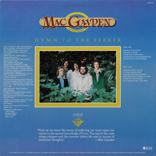 Mac Gayden & Skyboat (2) : Hymn To The Seeker (LP, Album)