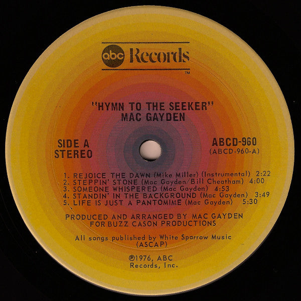 Mac Gayden & Skyboat (2) : Hymn To The Seeker (LP, Album)