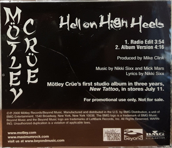 Mötley Crüe : Hell On High Heels (CD, Single, Promo)