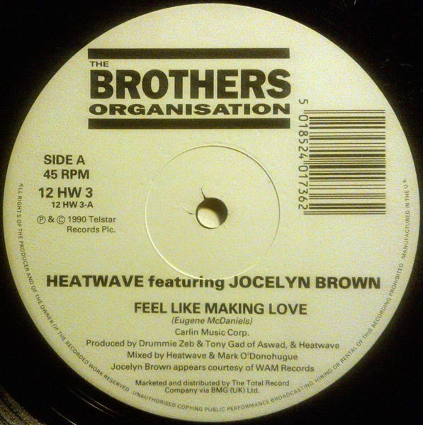 Heatwave Featuring Jocelyn Brown : Feel Like Making Love (12")