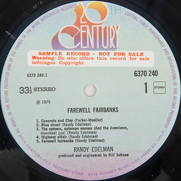 Randy Edelman : Farewell Fairbanks (LP)