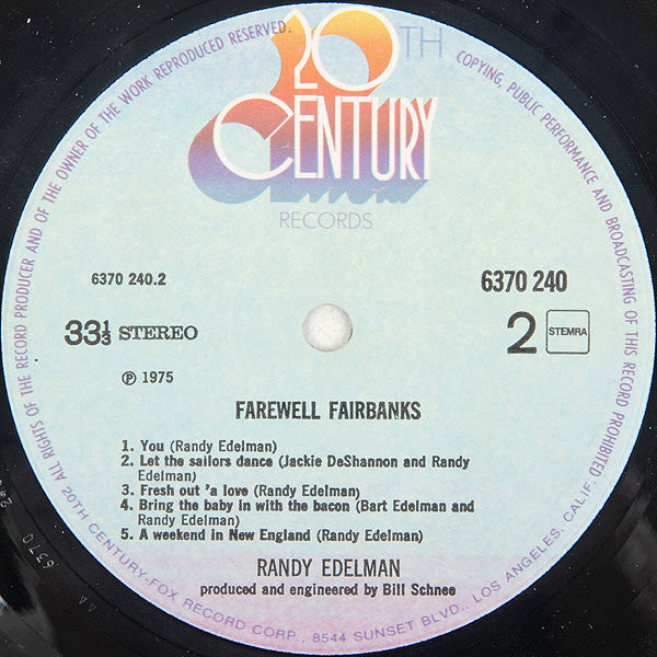 Randy Edelman : Farewell Fairbanks (LP)