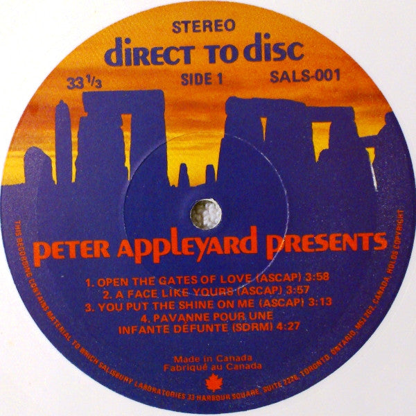 Peter Appleyard : Presents (LP, Album, Ltd, Whi)