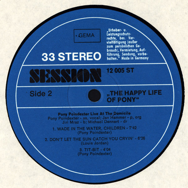 Pony Poindexter : The Happy Life Of Pony (Pony Poindexter Live At The Domicile Munich) (LP, Album)