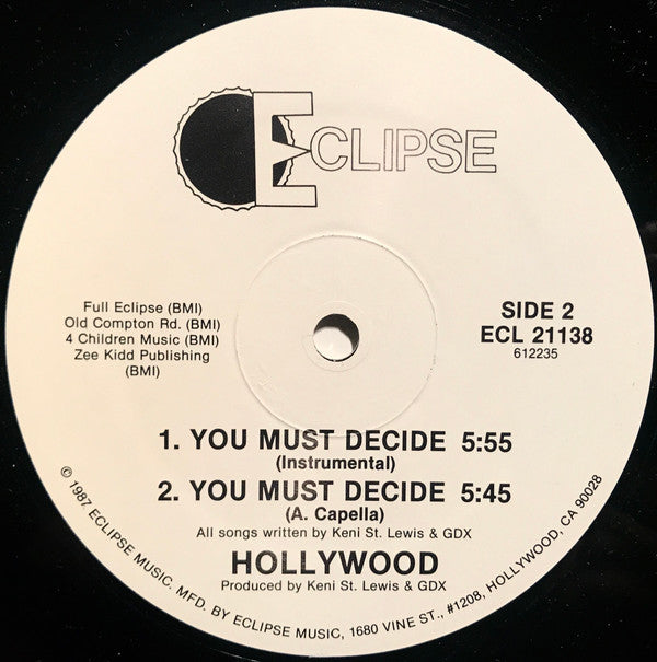 Hollywood (12) : You Must Decide (12")