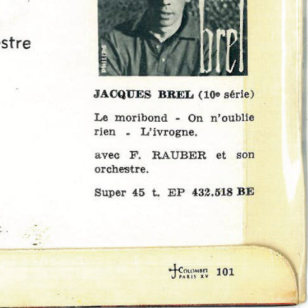 Jacques Brel : Marieke (7", EP, Mono)