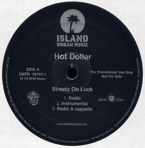 Hot Dollar : Streetz On Lock (12", Promo)
