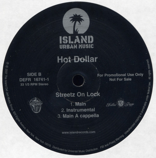 Hot Dollar : Streetz On Lock (12", Promo)