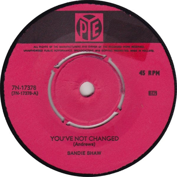 Sandie Shaw : You've Not Changed (7", Single)