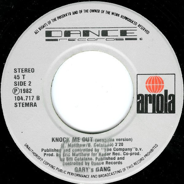 Gary's Gang : Knock Me Out (7", Single)