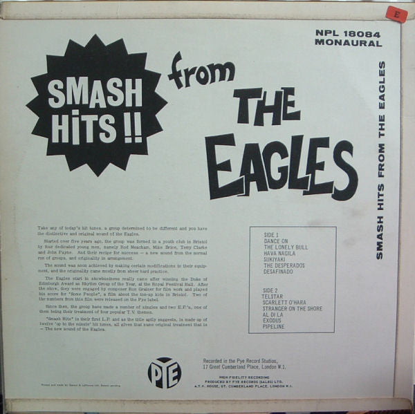The Eagles : Smash Hits From The Eagles (LP, Album, Mono)