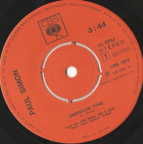 Paul Simon : American Tune (7", Single, Kno)