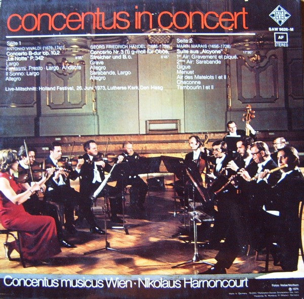Concentus Musicus Wien • Nikolaus Harnoncourt : Concentus In Concert (Holland Festival) (LP, Gat)