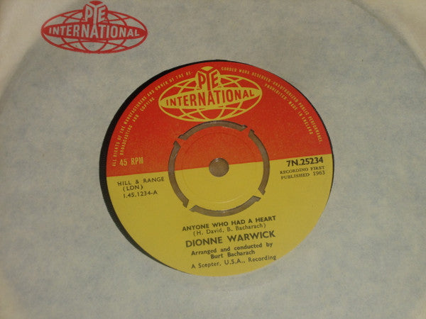 Dionne Warwick : Anyone Who Had A Heart (7", Single)