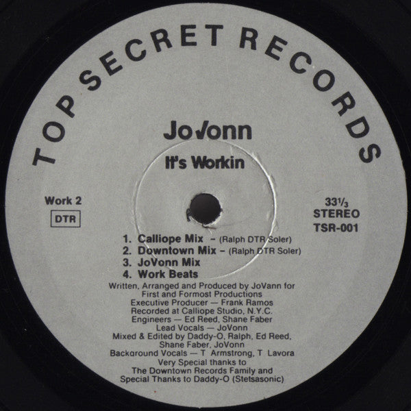 JoVonn : It's Workin (12")