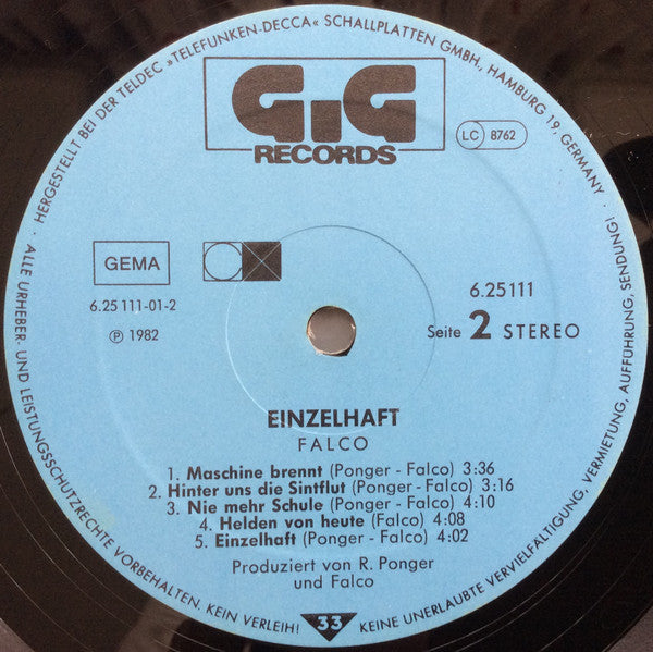 Falco : Einzelhaft (LP, Album, Club)