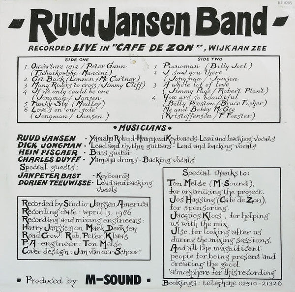 Ruud Jansen Band : Live At The Sun (LP, Album)