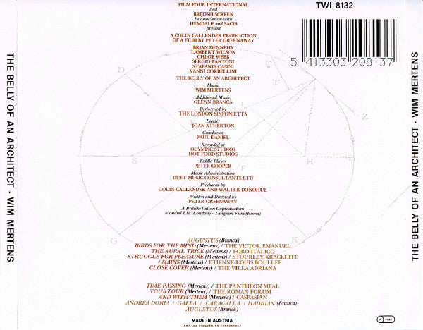 Wim Mertens : The Belly Of An Architect (CD, Album, RE, RP)