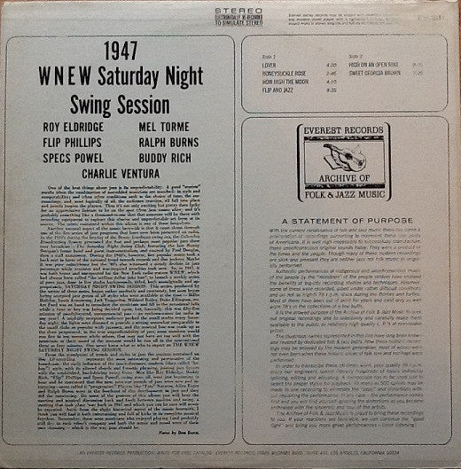 Roy Eldridge : 1947 WNEW Saturday Night Swing Session (LP, Album)