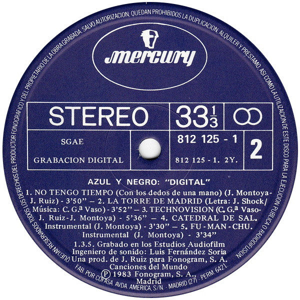 Azul Y Negro : Digital (LP, Album)