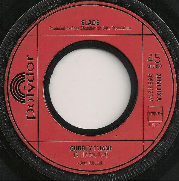 Slade : Gudbuy T' Jane (7", Single)