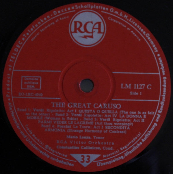 Mario Lanza : The Great Caruso (LP, Album, Mono, RE)
