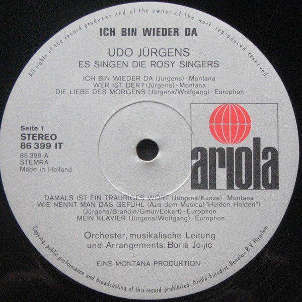 Udo Jürgens : Ich Bin Wieder Da (LP, Album)
