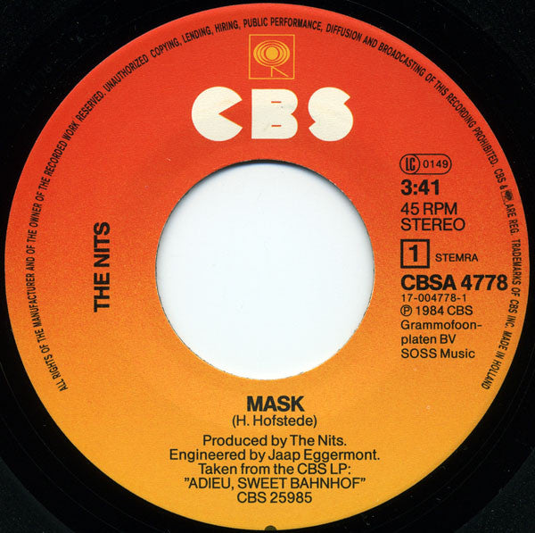 The Nits : Mask (7", Single)